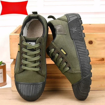 Mens Canvas Shoes Outdoor Breathable Work Shoes Non Slip Casual Sneakers for Male Soft Sole Walking Flats Zapatos Casuales