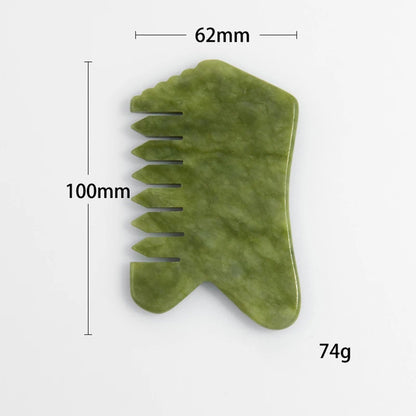 Natural Jade Gua Sha Comb & Board – Spa, Facial, Body Massage & Skin Beauty Tool