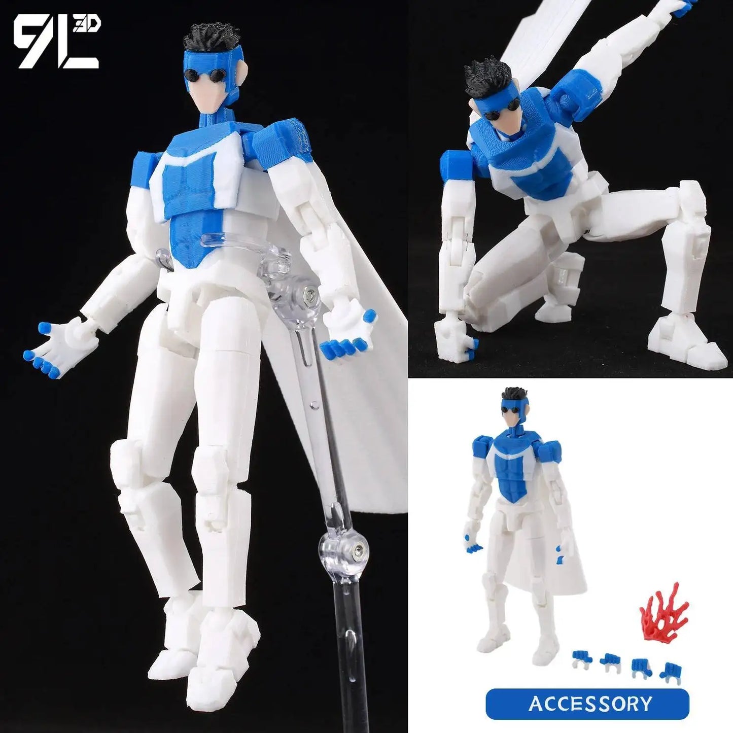 9L3D Lucky 13 Invincible Boy Conquer Omni Action Figure 3D Printed Anime Model Multi-Jointed Poseable Collectible Toy Gift Fan