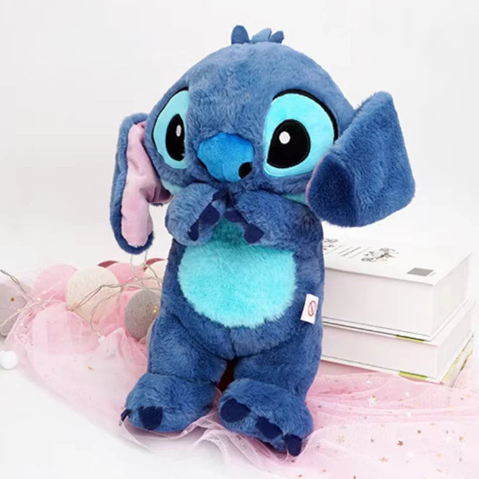 Pink/Blue Stitch Plush Doll - Breathing Light & Music, Cute Anime Soothe Toy for Babies/Kids, Ideal Christmas/Birthday Gift