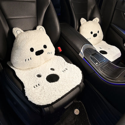 New Winter Plush Car Seat Cover for Dogs Westie Dog Pattern Thickened Warm Pet Car Mat, Universal Fit for Most Vehicles
