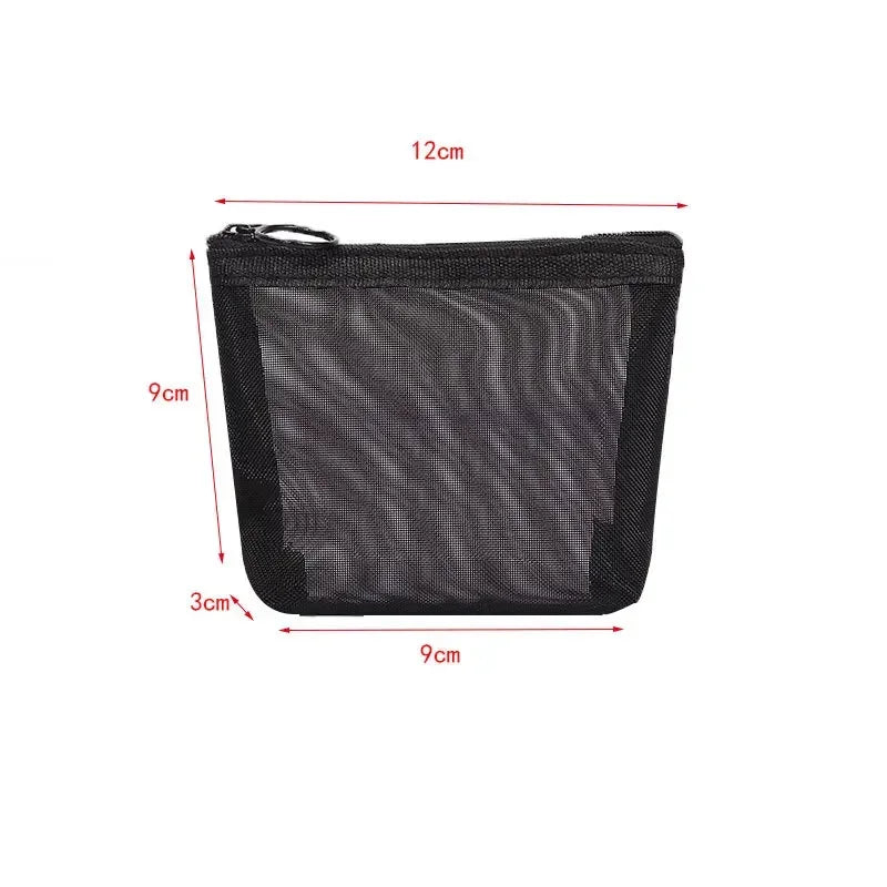 Heart Transparent Mesh Cosmetic & Toiletry Organizer Pouch – Portable Makeup & Essentials Bag for Women