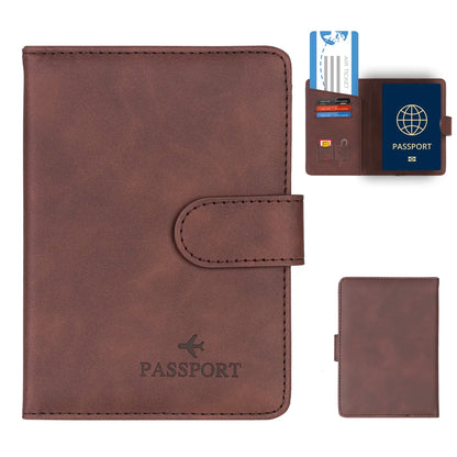 RFID Passport Holder Cover Wallet – Leather Travel Card Case for Men & Women