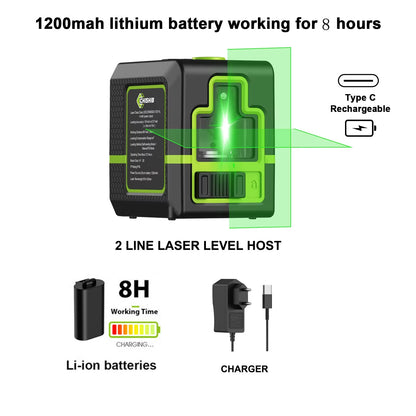 Nível laser autonivelante LFine 360° – Ferramenta de alinhamento profissional de linha dupla