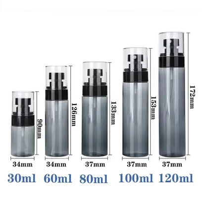 10Pcs 30ml-100ml Black Translucent Plastic Spray Bottles Portable Travel Cosmetic Fine Mist Spray Containers For Liquid Alcohol