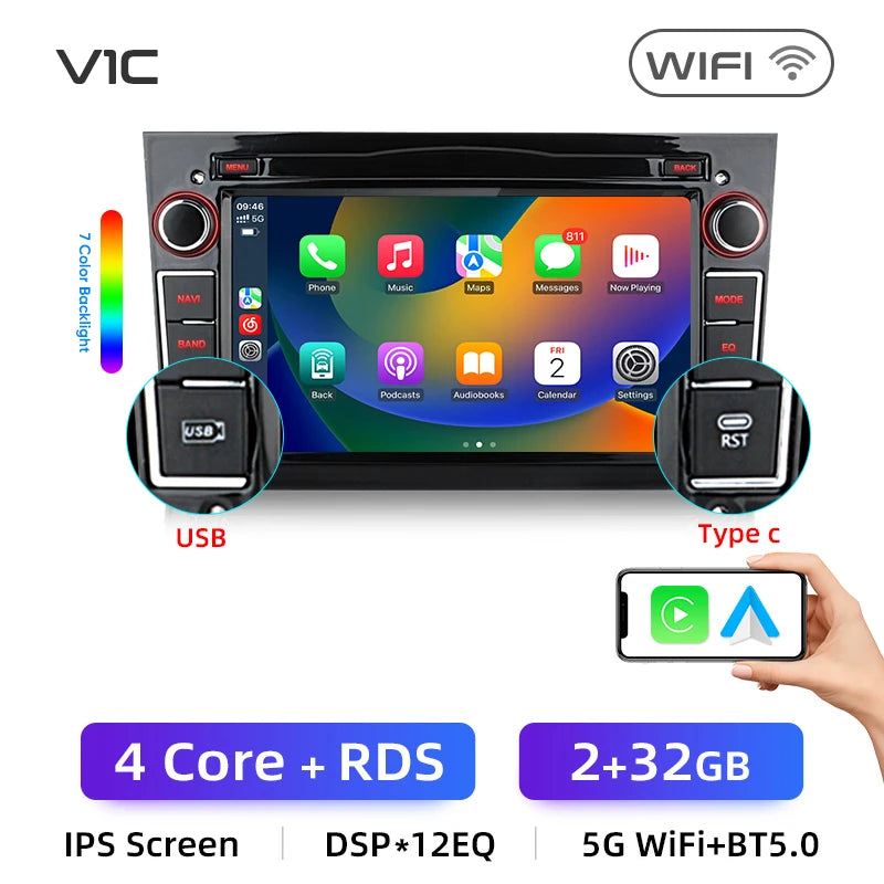 Junsun 4G Wireless CarPlay for Apple Android Auto Car Radio for Opel Astra Vectra Vauxhall Antara Zafira Corsa Vivaro Meriva RDS