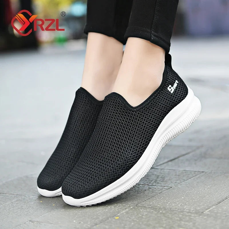 YRZL Men's Sneakers Breathable Unisex Casual Shoes Outdoor Non-Slip Mesh Loafers Walking Lightweight Fashion Male Tennis Shoes