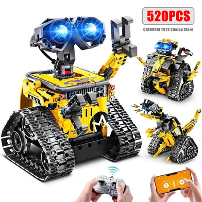 542pcs 3 in 1 Remote Control Programming Truck/Bulldozer Building Blocks Stem Kits for Kids Age 8-10 Educational Toys Boys Gifts