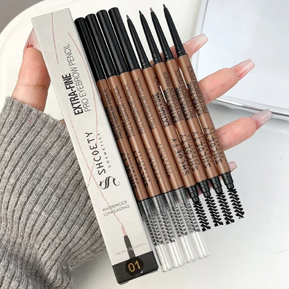 Ultra-Fine Head Dark Brown Eyebrow Pencil – Waterproof, Long-Lasting, Quick-Drying