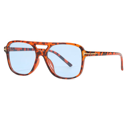 Fashion Pilot Sunglasses Women Double Bridge Oversized Oval UV400 Candy Colors