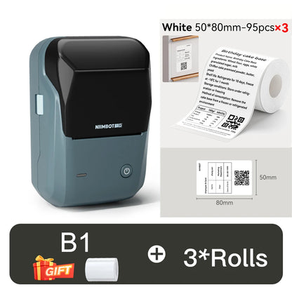 NIIMBOT B1 Portable Thermal Printer With Tapes 2 Inch Adhesive Label Printer Mini Bluetooth Sticker Maker Support Smartphones PC