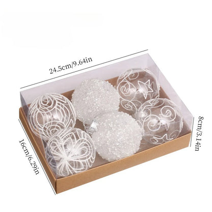 8cm PET Clear Decorative Christmas Ball Christmas Tree Ornament Sequin Christmas Decorative Ball Xmas Ornaments Home Decor