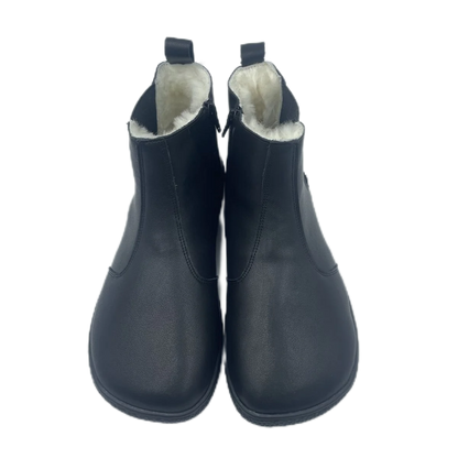 Tipsietoes Top Brand Chelsea Barefoot Genuine Leather Winter Boots With Warm Real Natural Fur Linning And Insole For Women
