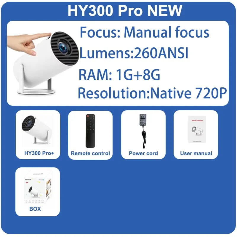 DITONG HY300 Plus Projector Android 4K 1280*720P Dual Wifi 300ANSI Video Cinema Outdoor Portable  home hd led HY300 Pro Projetor