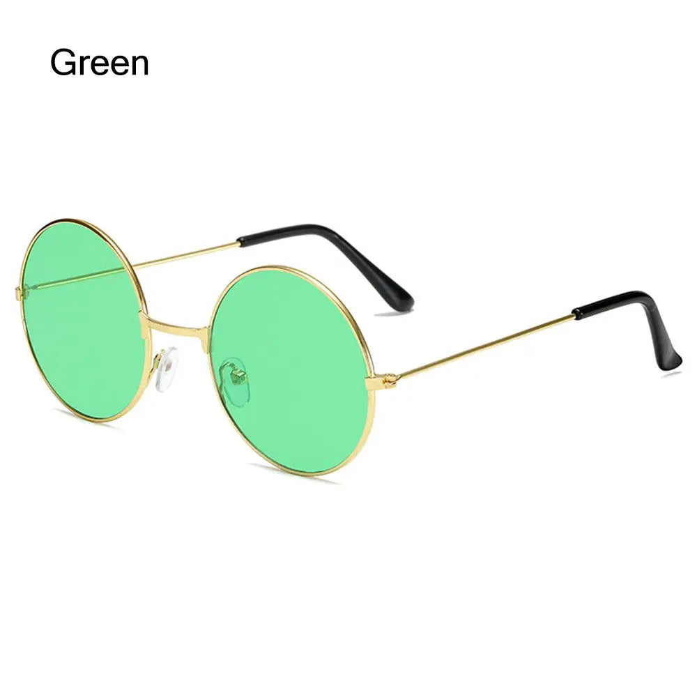 Retro Round Hippie Sunglasses Unisex Metal Circle UV Protection Trendy Party Shades