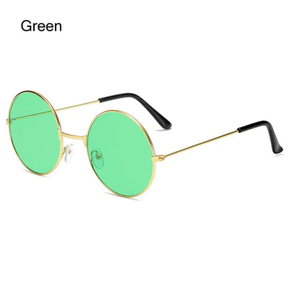 Retro Round Hippie Sunglasses Unisex Metal Circle UV Protection Trendy Party Shades