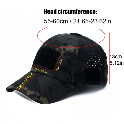 1Pcs Men Camouflage Baseball Cap with Velcro Autumn Sun Hat for Hunting Fishing Hiking Outdoor Sports Easy for Hold Sunglasses