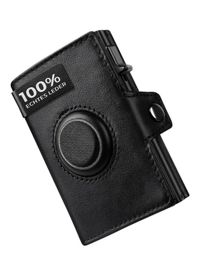 YATBEST Men's Leather Wallet RFID Anti-Theft Coin Pocket Card Clip with AirTag