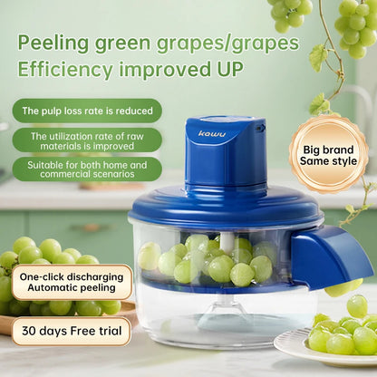 A fully automatic household and commercial electric grape peeler, a perfect tool for peeling green grapes and garlic