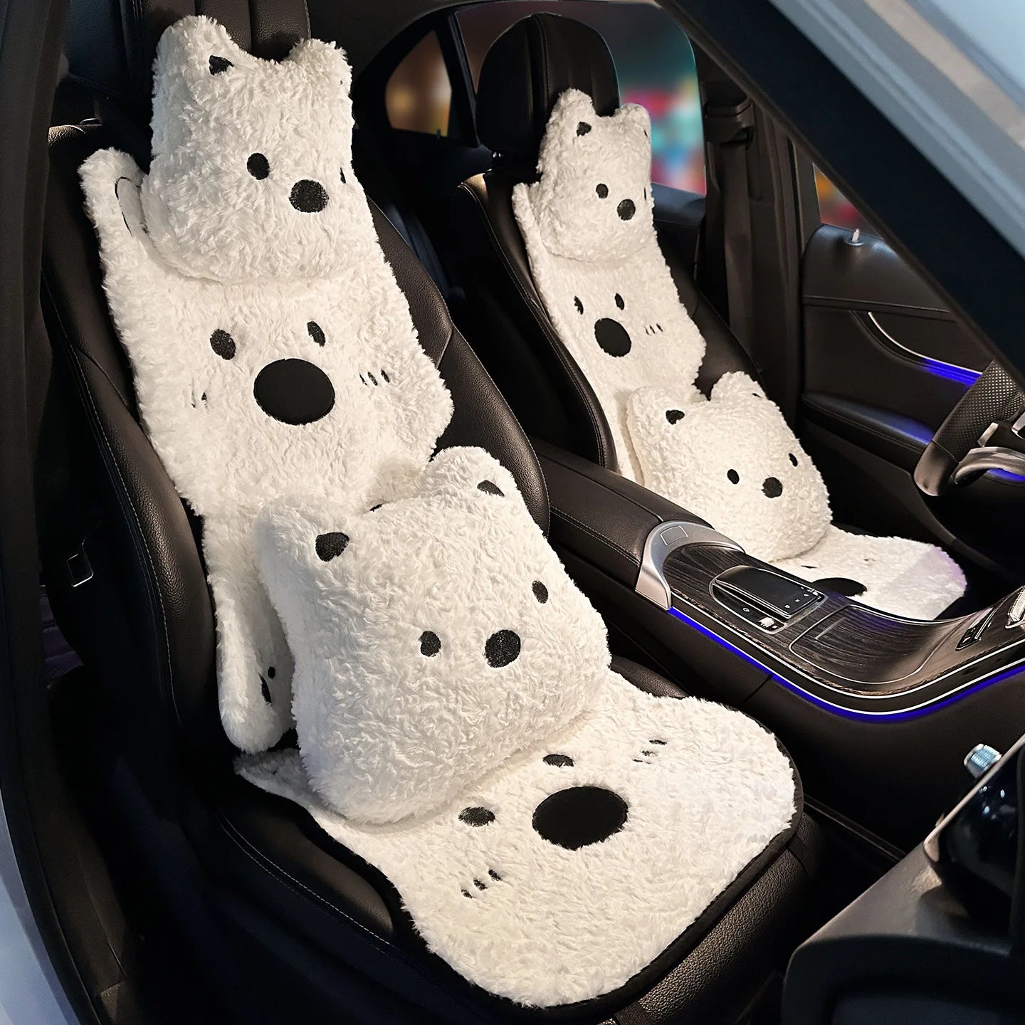 New Winter Plush Car Seat Cover for Dogs Westie Dog Pattern Thickened Warm Pet Car Mat, Universal Fit for Most Vehicles
