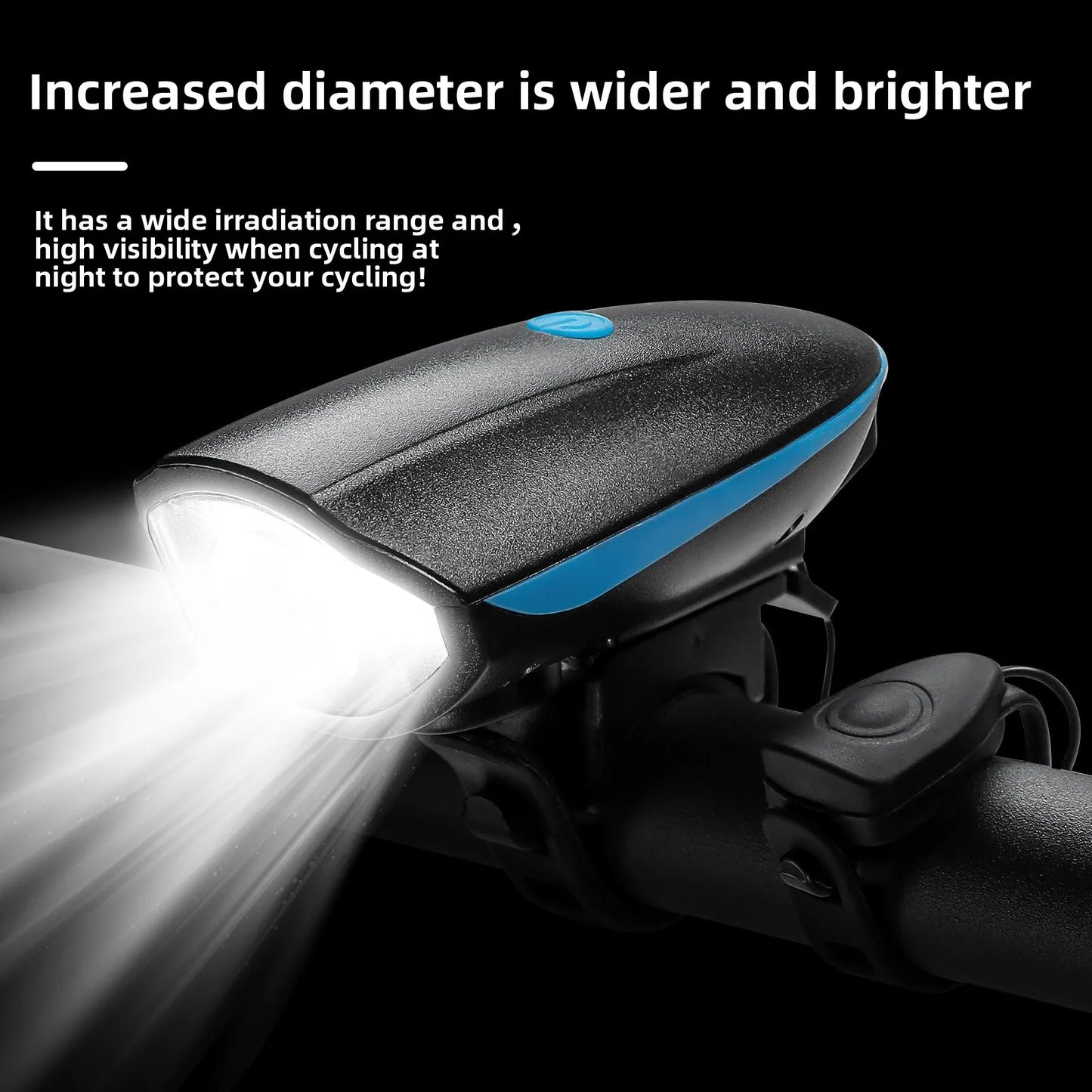 Bicycle Light Charging Night Riding Flashlight with Electric Horn Bicycle Accessories Cycling Equipment Headlights