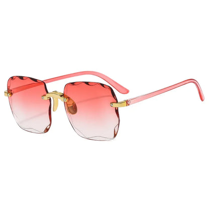 2024 Rimless Women Sunglasses Gradient Lenses Vintage Alloy Legs UV400 Designer Shades