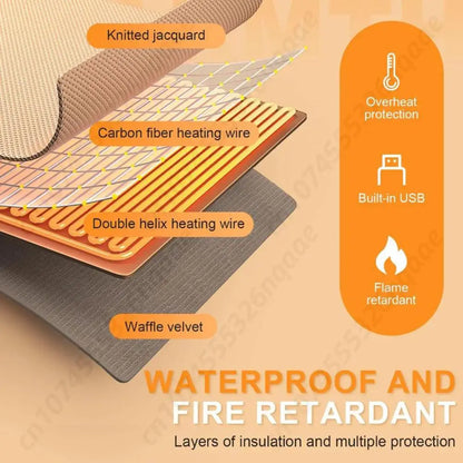 Electric USB Heated Blanket Hoodie | Portable Shawl Wrap with 3 Heat Levels