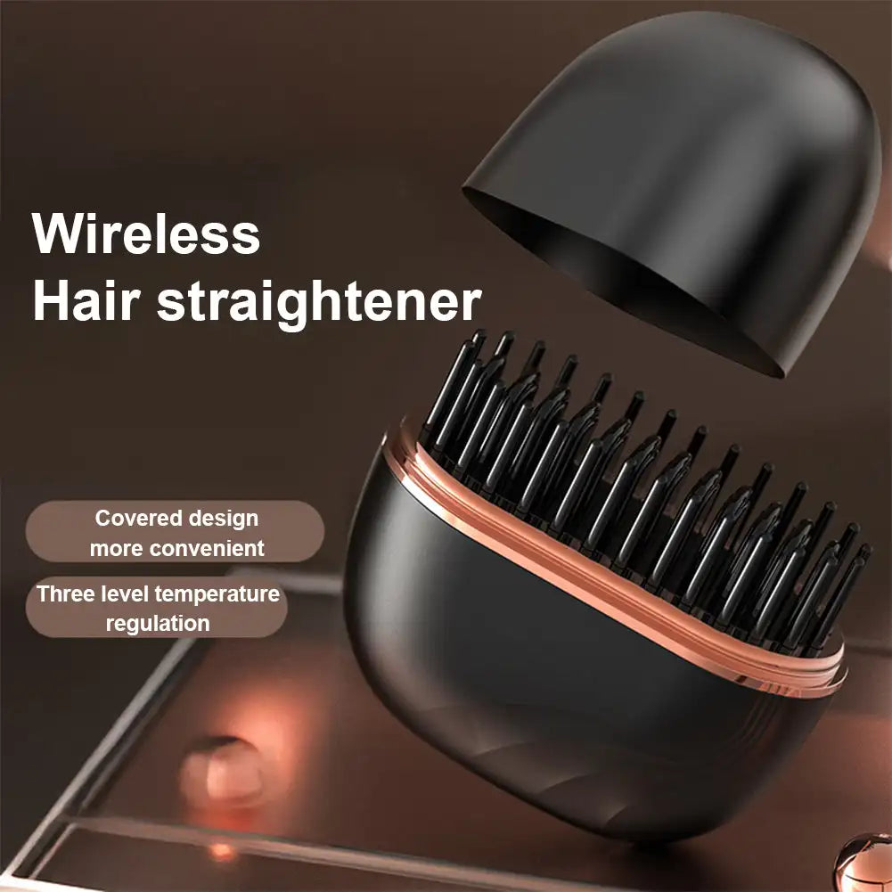 Mini Hair Straightening Comb Wireless | Portable Hair Styler Multifunctional