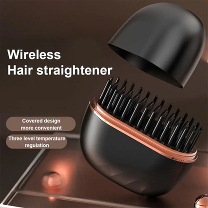 Mini Hair Straightening Comb Wireless | Portable Hair Styler Multifunctional