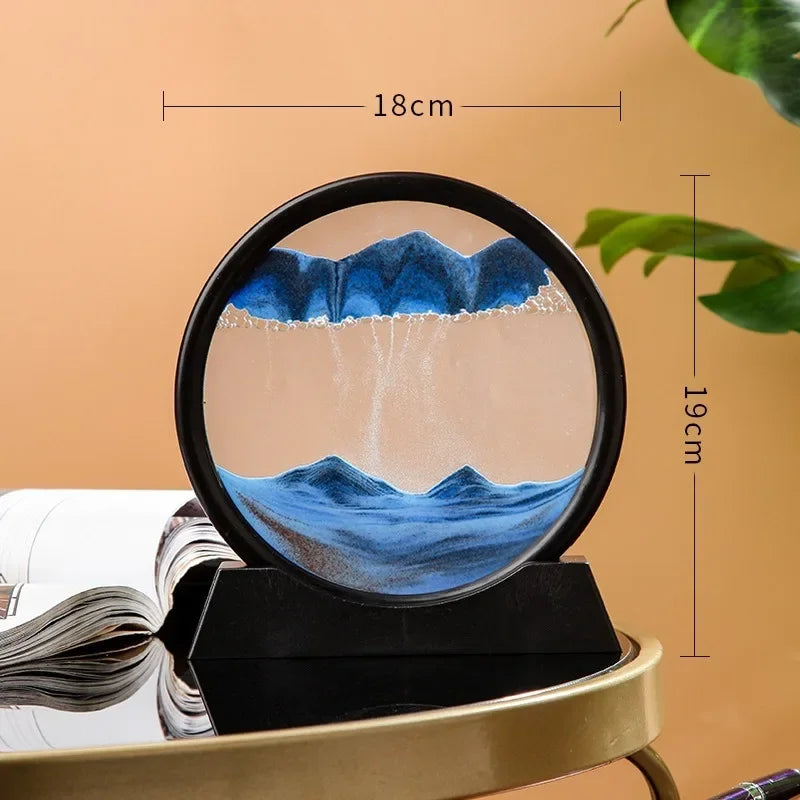 Round Quicksand Painting Living Room Hourglass Ornaments Multiscenario Practical Moving Sand Art Handicrafts Desktop Decorations