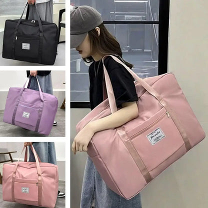 Large Capacity Folding Travel Bags Portable Moving Storage Bag Lightweight Gym Yoga Storage Shoulder Bag For Women Men