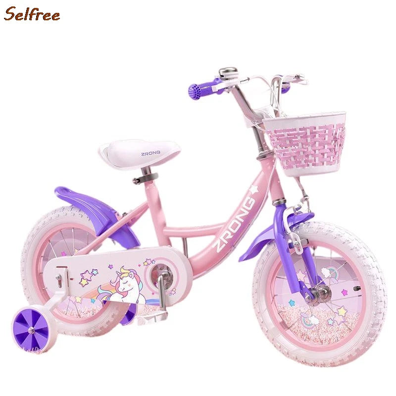 Bicicleta infantil dobrável para meninas de 3 a 6 anos, 7 a 10 anos, pedal para bebés, bicicleta de estrada para meninas, material de aço de alto carbono