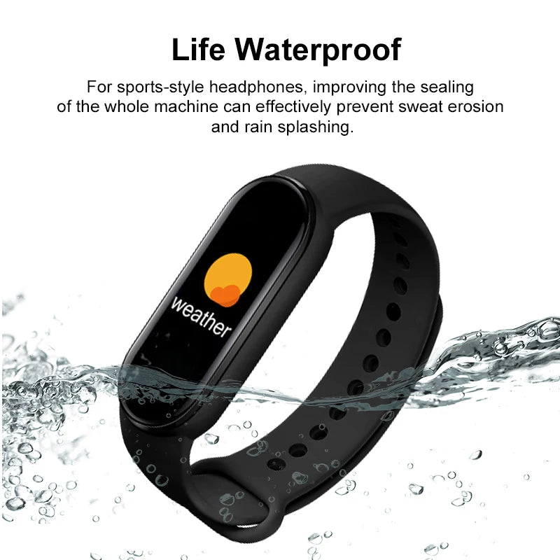 M6 Smart Watch for Men & Women Fitness Tracker Heart Rate Blood Pressure Monitor