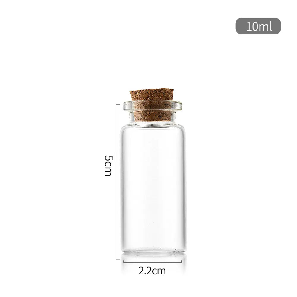 5Pcs Mini Clear Glass Bottles with Cork Stopper Wishing Drifting Bottles for Wedding Favors Party Decor DIY Craft Jars Vials