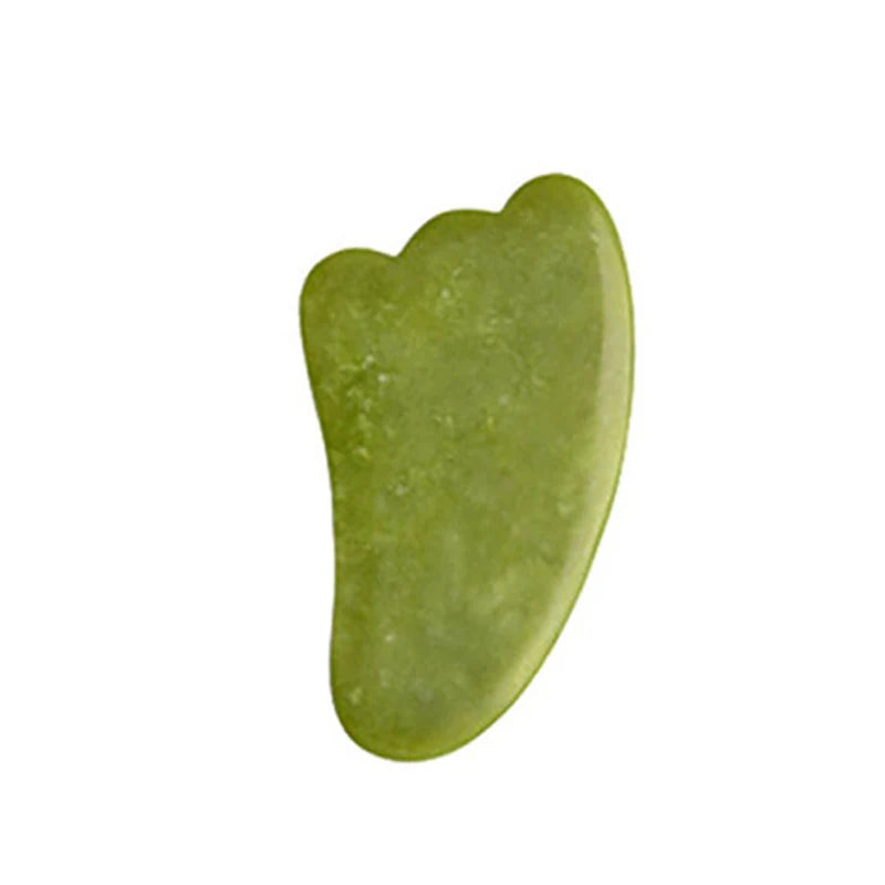 Natural Green Xiuyu Gua Sha Board Jade Stone Massager SPA Acupuncture Beauty Tool