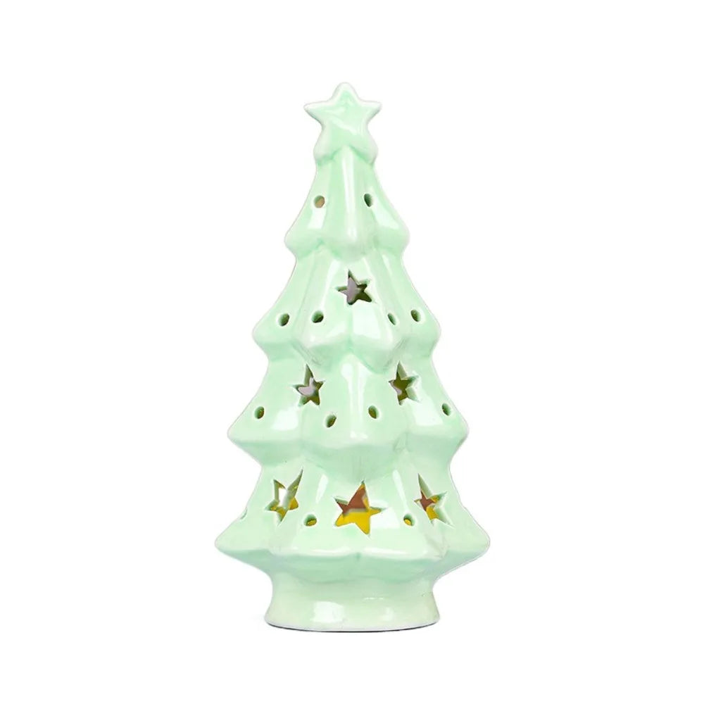 Crafts Ceramic Christmas Night Light Cute Handmade Atmosphere Light Reusable Artificial Christmas Snowman Statue Children