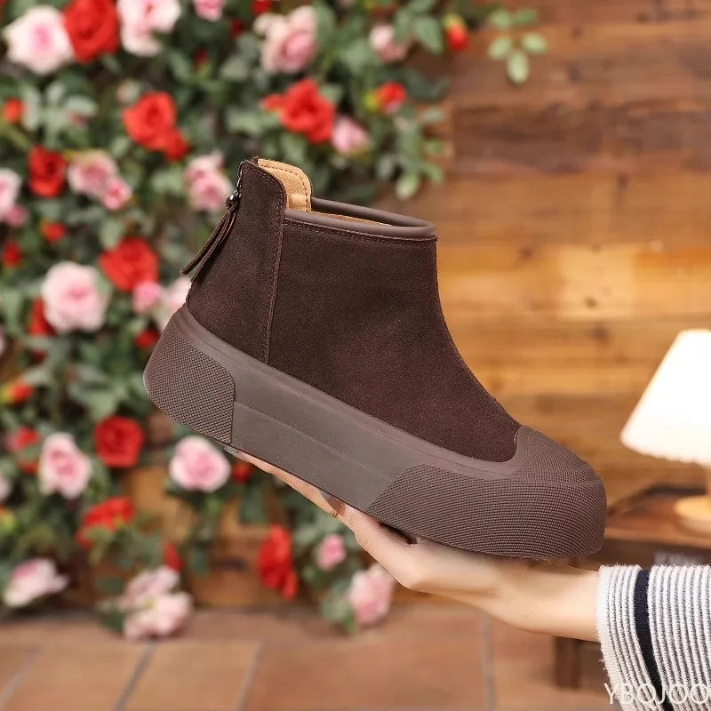 Women's  casual comfortable snow boots winter velvet cotton minimalist short boots fashionable versatile warm women shoes
