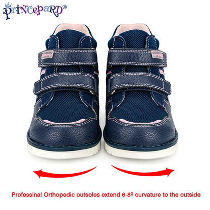 Princepard Children Orthopedic Sneakers for Flatfeet Ankle Support Kids Sport Running Shoes with Insole Corrective Boys Girls