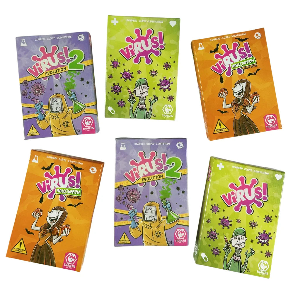 1 Box Virus Game Cards Fun Virus 1/2/3 Board Game Deck Spanish English French Edition Version For Party Playing Cards