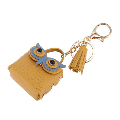 Mini Owl Coin Purse Keychain Bag – Small Pouch Backpack Decoration for Women Girls