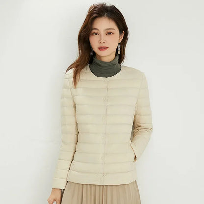 9 Color Women Puffer Jackets 90% Ultra Light Duck Down Women Matt Fabric Lightweight Coat Warm Female Windbreaker Parka