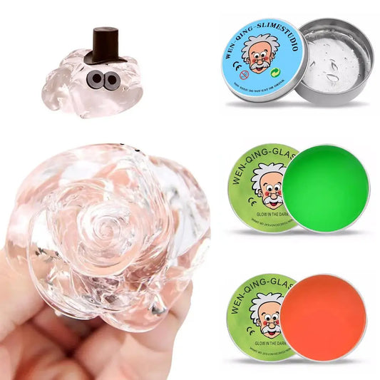 9 Colors Liquid Glass Mud Slime, DIY Handmade Fun Stress Relieving Non Stick Hand Decompression Toy Crystal Mud