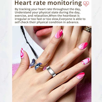 2025 New Smart Ring Men Women, Heart Rate and Blood Oxygen Monitor Smartring IP68 5ATM Waterproof, Multi-sport Mode Finger Ring