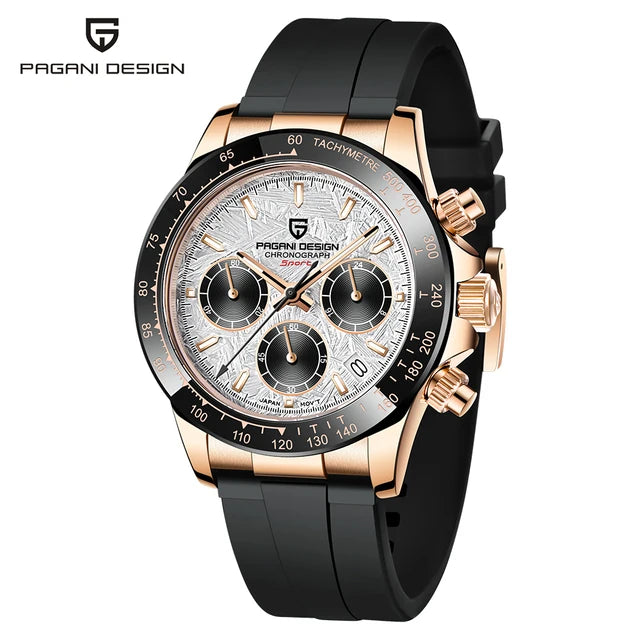 PAGANI DESIGN PD-1644 Meteorite Dial Quartz Watch Men 100M Sapphire Chronograph