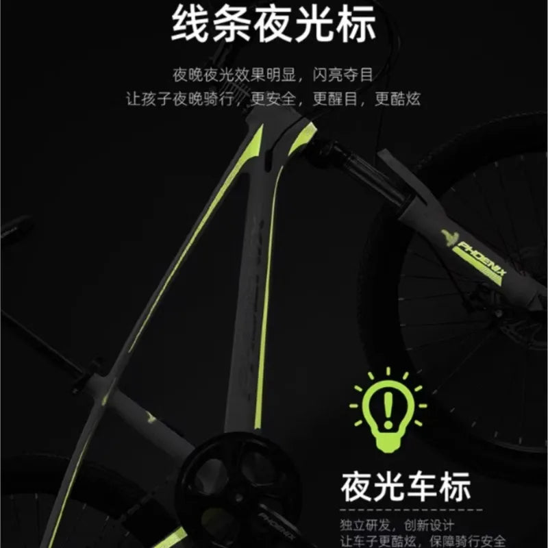 FJ magnesium alloy luminous Ximano variable speed shock-absorbing full bearing mountain bike for young adults 22 inch road bikes