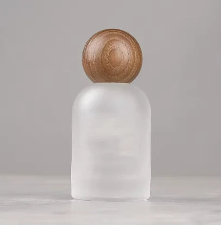 High-grade 30/50/100ml Empty Clear/ Frosted Glass Perfume Bottle Screw Wood Lid Spray Bottle Toner Atomizer Cosmetic Bottles