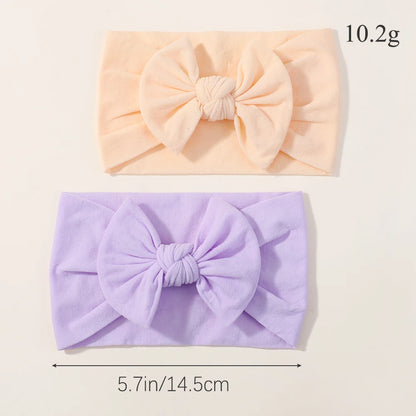 12Pcs Spring Solid Color Baby Headbands Soft Nylon Bowknot Casual Hair Accessories 3.5inch Bowties Protect Headdress for Kids