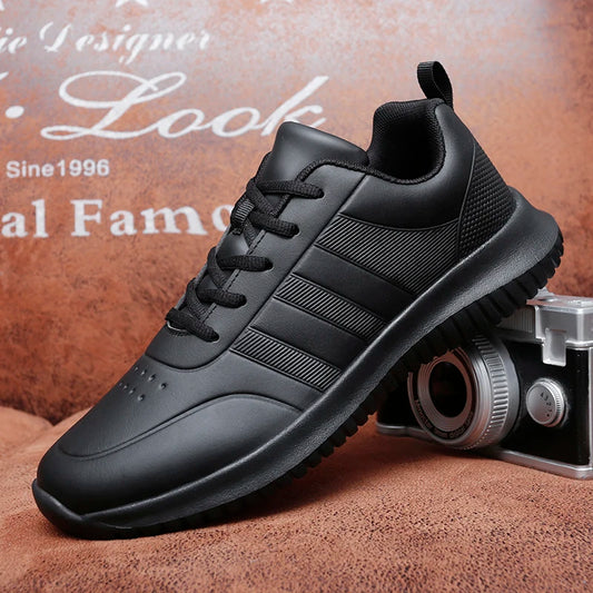 Couple causal Chef Shoes four Season new Lightweight Soft Sole Comfort Oil proof Men and Women's Chef Business Work Leather Shoe