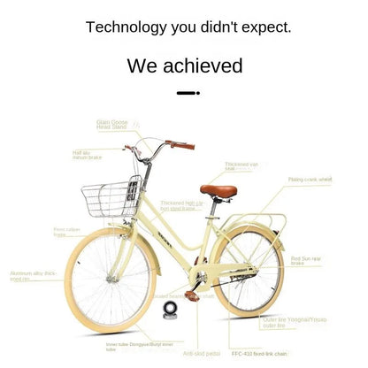 Cooya official-website-Commuter Bike for Women, Simple Adult Scooter, Student Bike, Vintage Bike, New, 24 ", 26"