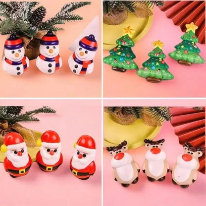 4Pcs PU Squishy Anti Stress Reliever Toy Doll Santa Claus Reindeer Christmas Gift Slow Rebound Antistress Squeeze Toy